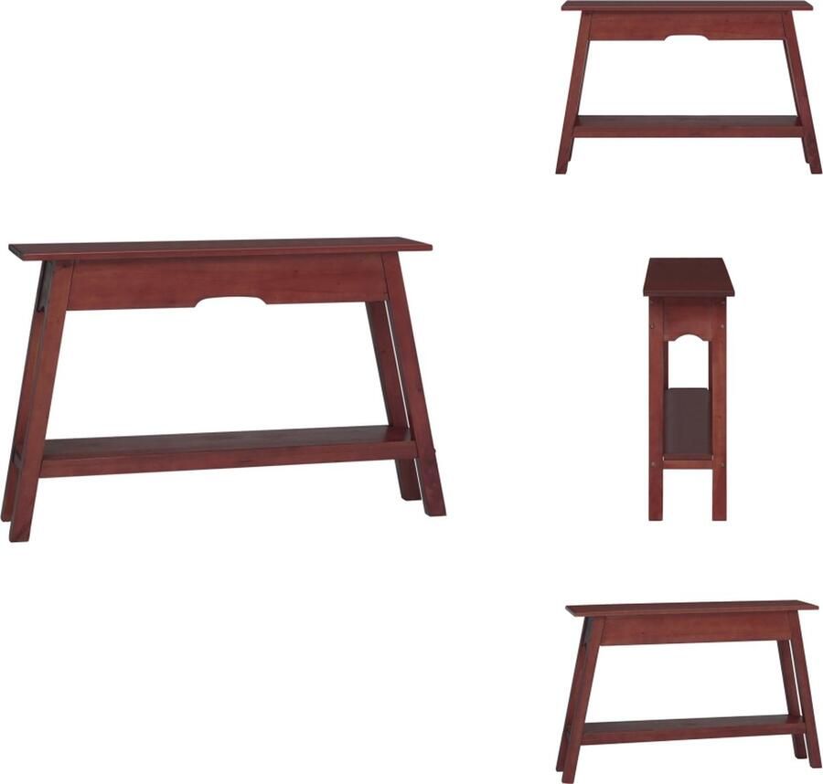 VidaXL Wandtafel Wandtafels Bijzettafel Console Tafel -Wandtafel-110x30x75-cm-massief-mahoniehout-bruin
