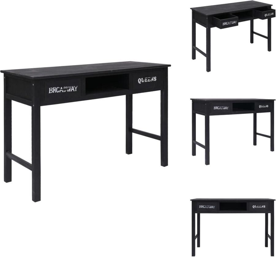 VidaXL Wandtafel Wandtafels Bijzettafel Console Tafel Wandtafel 110x45x76 cm hout zwart