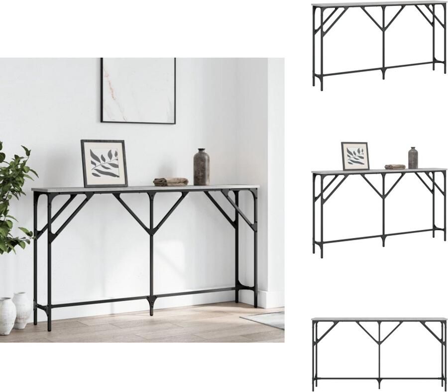 VidaXL Wandtafel Wandtafels Bijzettafel Console Tafel Wandtafel 140x23x75 cm bewerkt hout grijs sonoma