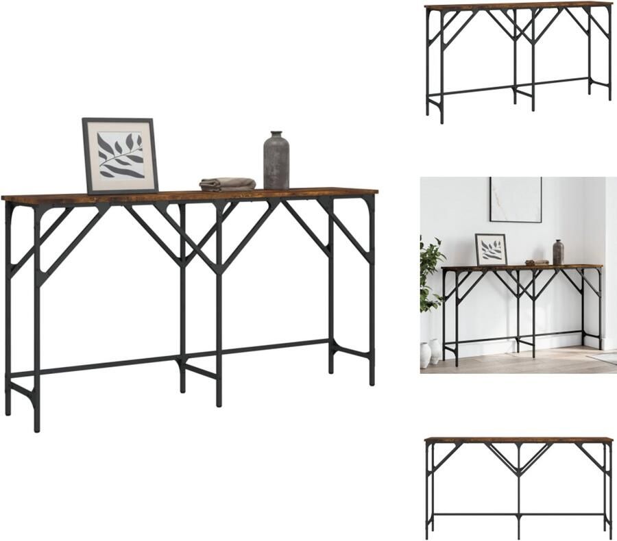 VidaXL Wandtafel Wandtafels Bijzettafel Console Tafel Wandtafel 140x29x75 cm bewerkt hout gerookt eikenkleurig