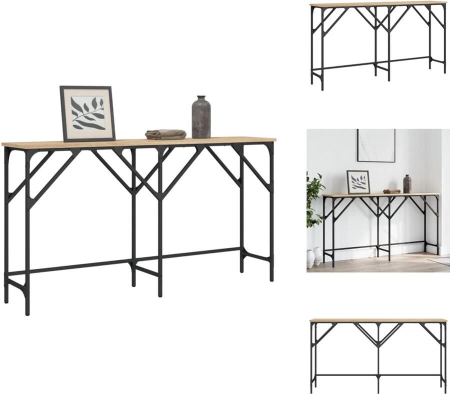 VidaXL Wandtafel Wandtafels Bijzettafel Console Tafel Wandtafel 140x29x75 cm bewerkt hout sonoma eikenkleurig