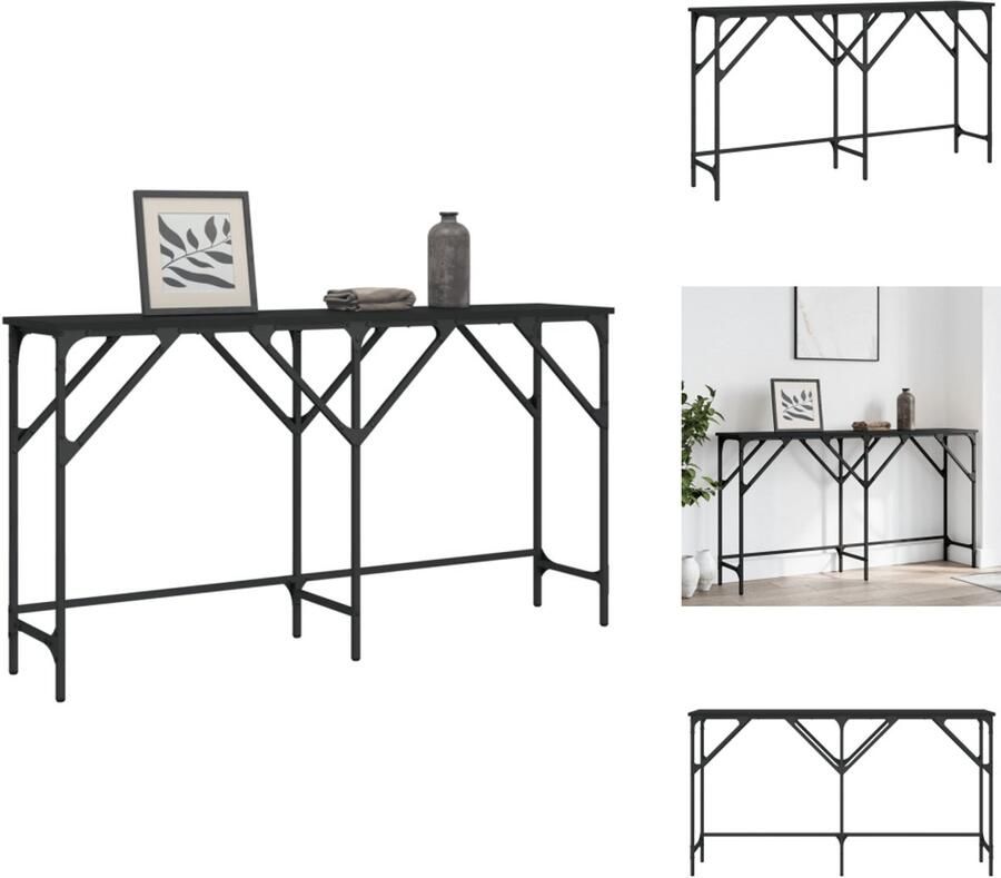 VidaXL Wandtafel Wandtafels Bijzettafel Console Tafel Wandtafel 140x29x75 cm bewerkt hout zwart