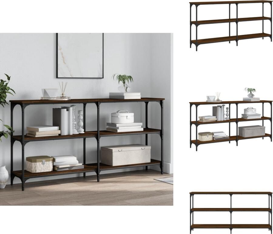 VidaXL Wandtafel Wandtafels Bijzettafel Console Tafel Wandtafel 150x29x75 cm bewerkt hout bruin eikenkleur