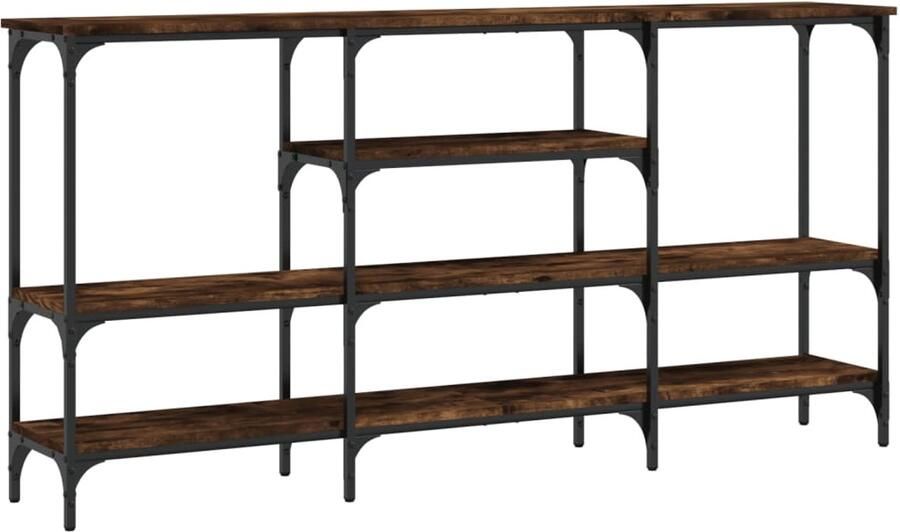 VidaXL Wandtafel 160x29x80 cm bewerkt hout gerookt eikenkleurig Wandtafel Wandtafels Bijzettafel Console Tafel