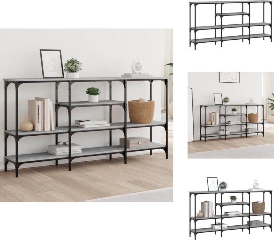 VidaXL Wandtafel Wandtafels Bijzettafel Console Tafel Wandtafel 160x29x80 cm bewerkt hout grijs sonoma eikenkleurig