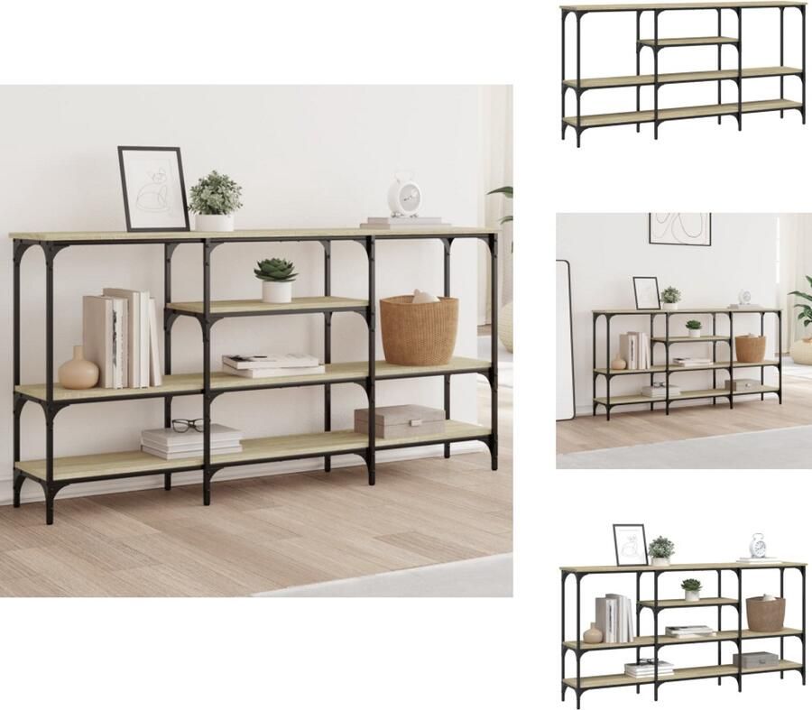 VidaXL Wandtafel Wandtafels Bijzettafel Console Tafel Wandtafel 160x29x80 cm bewerkt hout sonoma eikenkleurig