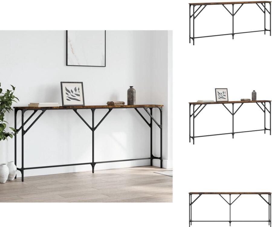 VidaXL Wandtafel 180x23x75 cm bewerkt hout gerookt eikenkleurig Wandtafel Houten Wandtafel Bruine Wandtafel Vintage Wandtafel Industrieel Design - Foto 3