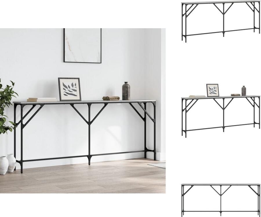 VidaXL Wandtafel Wandtafels Bijzettafel Console Tafel Wandtafel 180x23x75 cm bewerkt hout grijs sonoma eikenkleurig