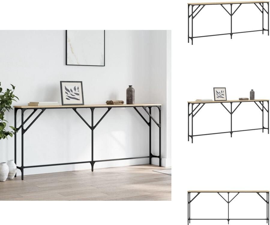 VidaXL Wandtafel Wandtafels Bijzettafel Console Tafel Wandtafel 180x23x75 cm bewerkt hout sonoma eikenkleurig