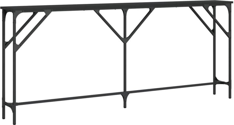 VidaXL Wandtafel Wandtafels Bijzettafel Console Tafel Wandtafel 180x23x75 cm bewerkt hout zwart