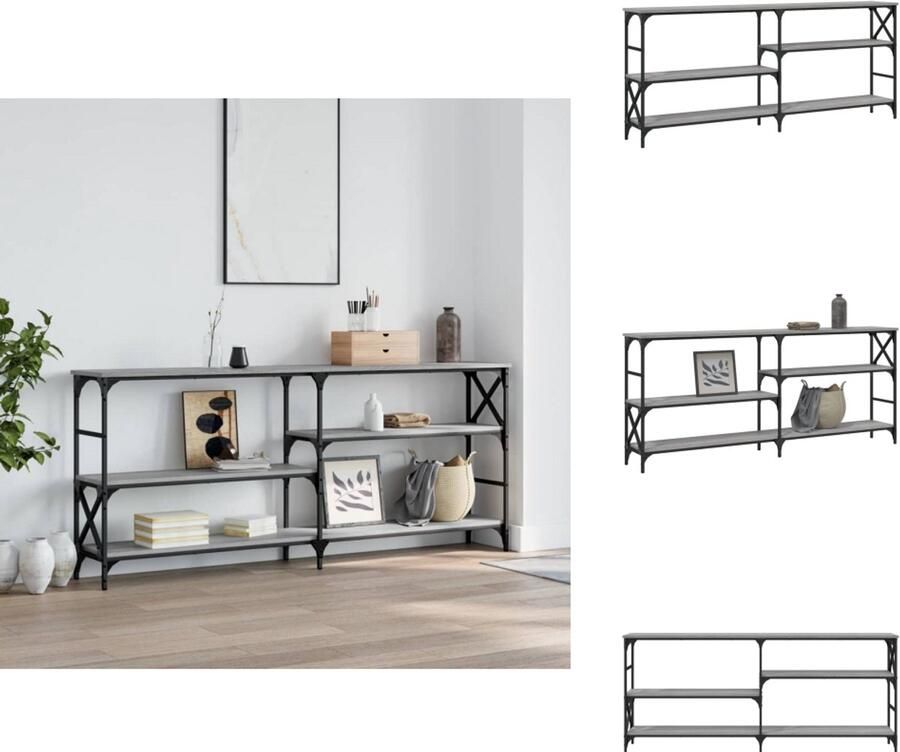 VidaXL Wandtafel Wandtafels Bijzettafel Console Tafel Wandtafel 180x29x76 5 cm bewerkt hout grijs sonoma eikenkleurig