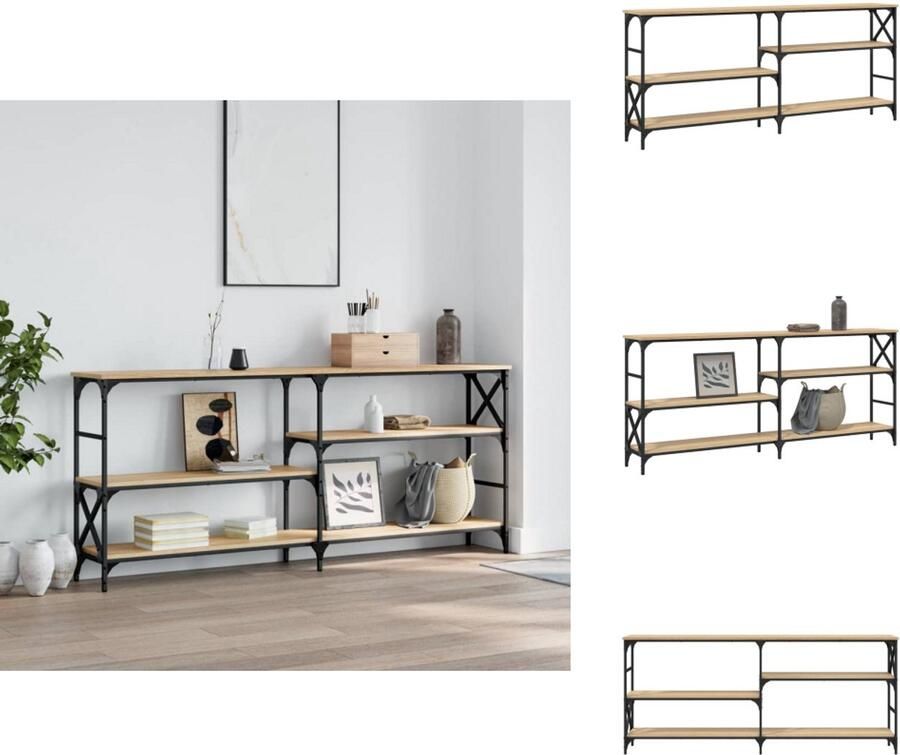 VidaXL Wandtafel Wandtafels Bijzettafel Console Tafel Wandtafel 180x29x76 5 cm bewerkt hout sonoma eikenkleurig