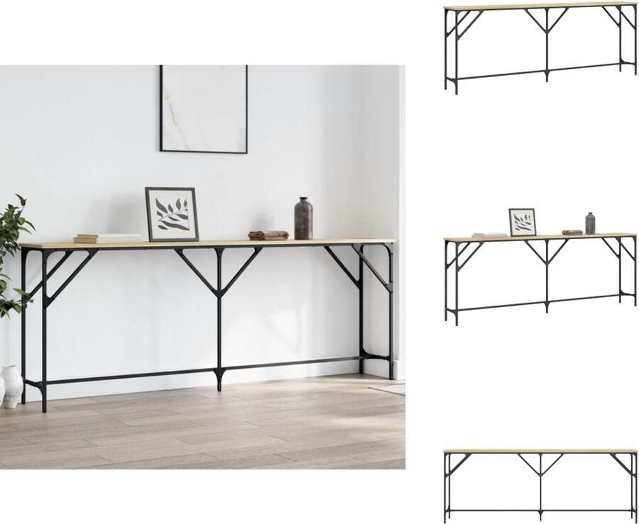 VidaXL Wandtafel Wandtafels Bijzettafel Console Tafel Wandtafel 200x29x75 cm bewerkt hout sonoma eikenkleurig