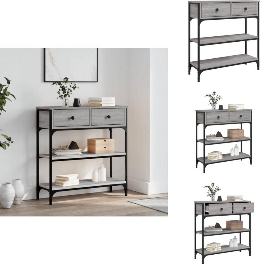 VidaXL Wandtafel Wandtafels Bijzettafel Console Tafel Wandtafel 72 5x25x75 cm bewerkt hout grijs sonoma eikenkleurig