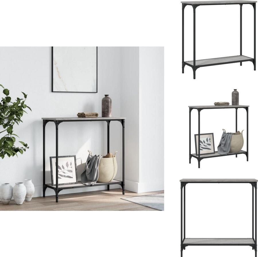 VidaXL Wandtafel Wandtafels Bijzettafel Console Tafel Wandtafel 75x30 5x75 cm bewerkt hout grijs sonoma