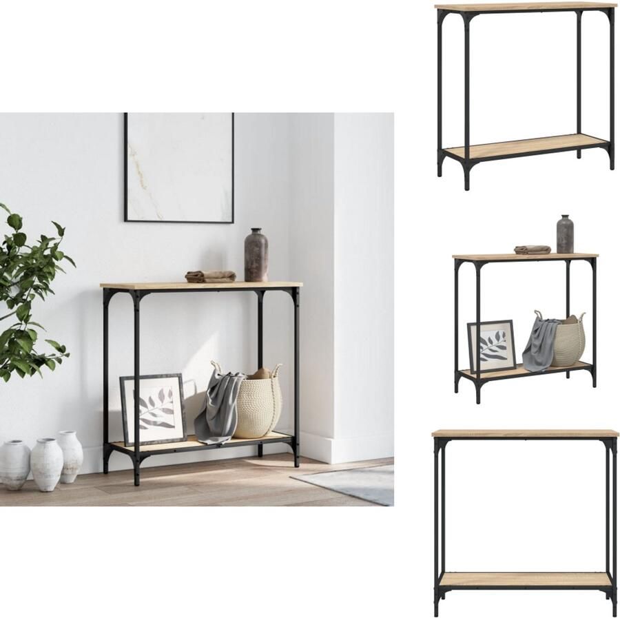 VidaXL Wandtafel Wandtafels Bijzettafel Console Tafel Wandtafel 75x30 5x75 cm bewerkt hout sonoma eikenkleurig