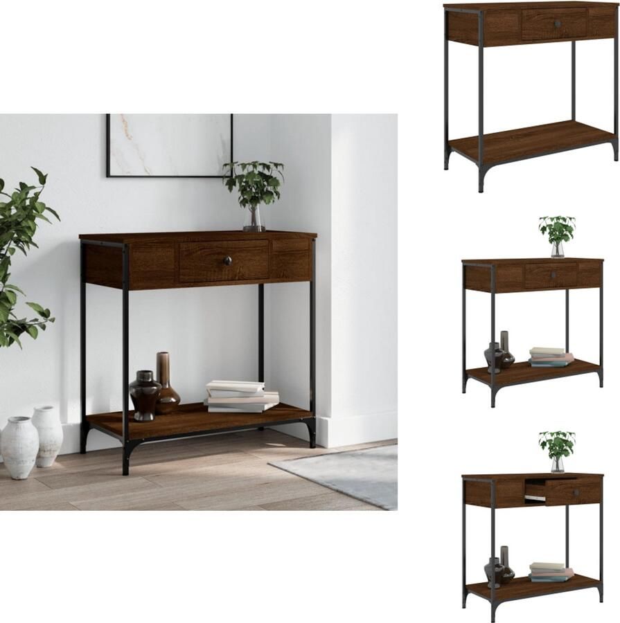 VidaXL -Wandtafel-75x34 5x75-cm-bewerkt-hout-bruin-eikenkleur - Foto 2