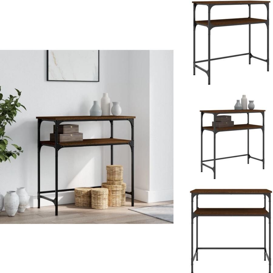 VidaXL Wandtafel Wandtafels Bijzettafel Console Tafel Wandtafel 75x35 5x75 cm bewerkt hout bruin eikenkleur