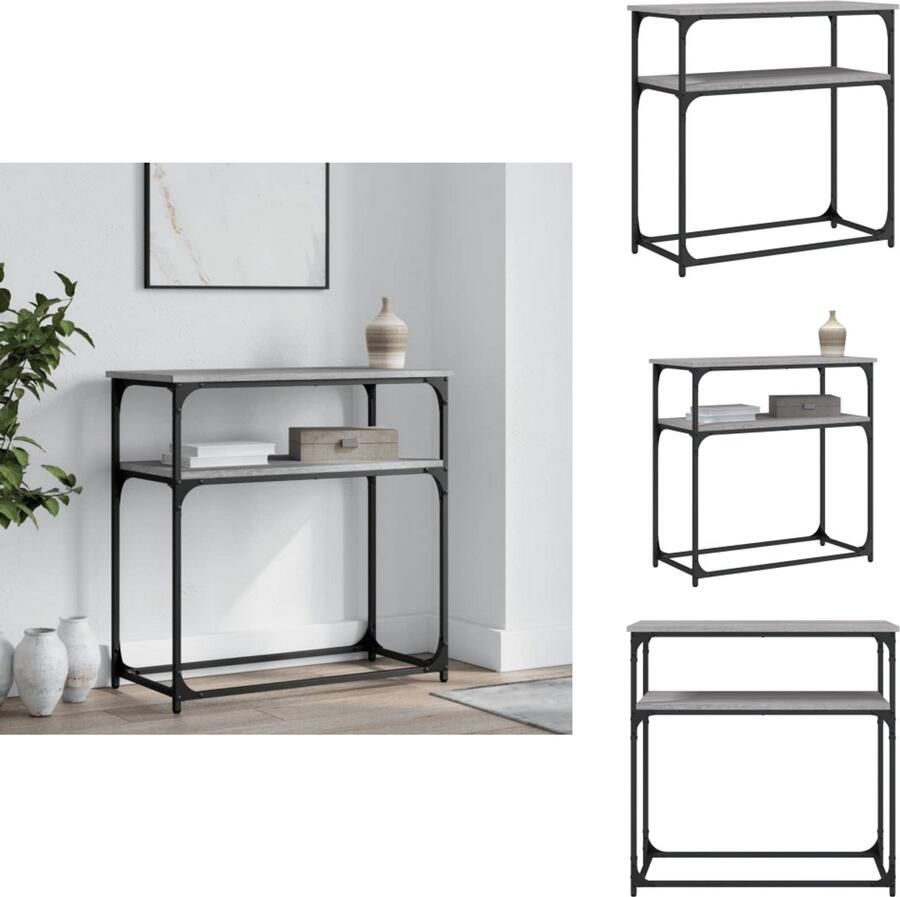 VidaXL Wandtafel Wandtafels Bijzettafel Console Tafel Wandtafel 75x35 5x75 cm bewerkt hout grijs sonoma eikenkleurig