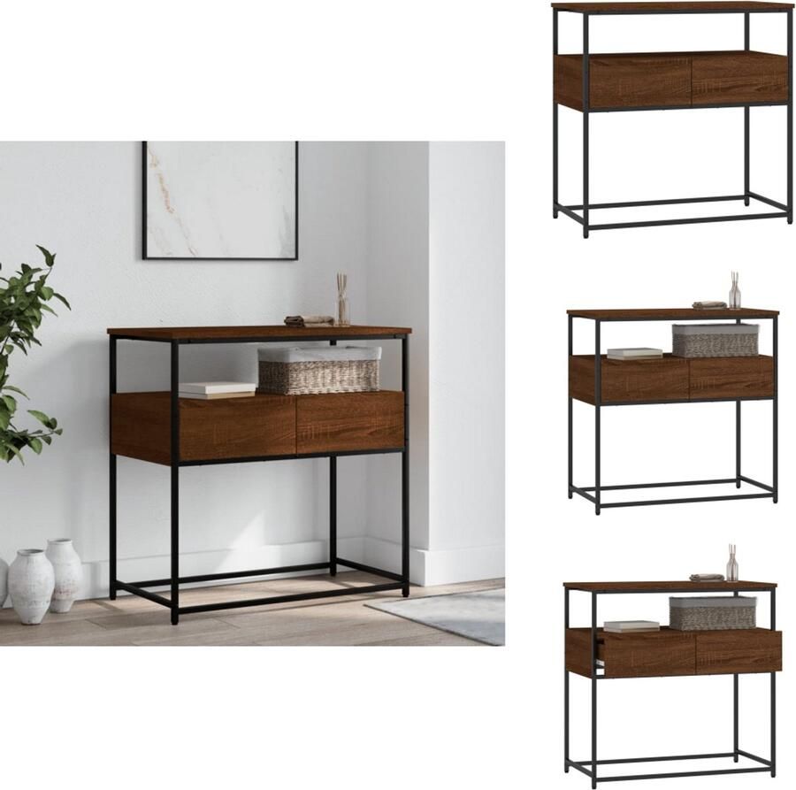 VidaXL Wandtafel Wandtafels Bijzettafel Console Tafel Wandtafel 75x40x75 cm bewerkt hout bruin eikenkleur