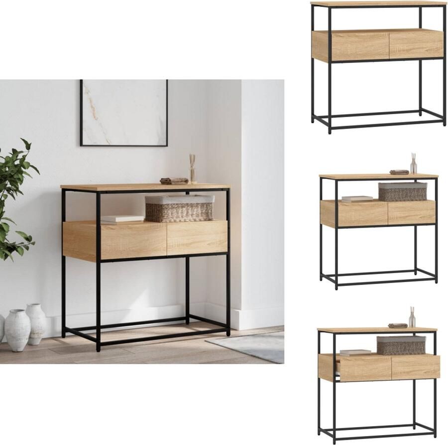 VidaXL Wandtafel Wandtafels Bijzettafel Console Tafel Wandtafel 75x40x75 cm bewerkt hout sonoma eikenkleurig