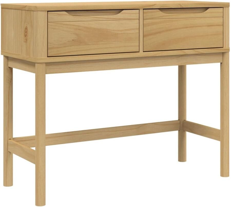 VidaXL Wandtafel Wandtafels Bijzettafel Console Tafel Wandtafel FLORO 89 5x36 5x73 cm massief grenenhout wasbruin