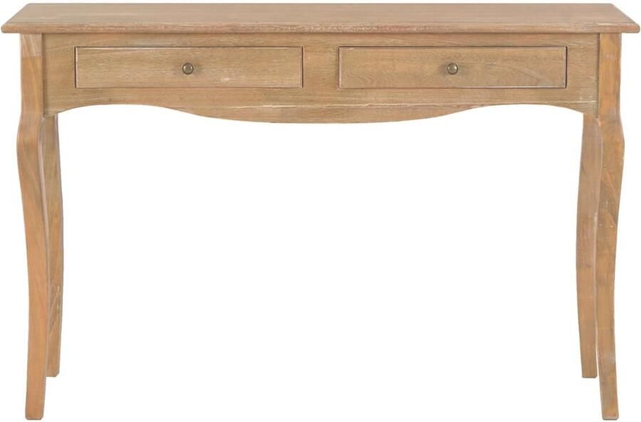 VidaXL Wandtafel met 2 lades 110x35x76 cm bewerkt hout Wandtafel Wandtafels Bijzettafel Console Tafel
