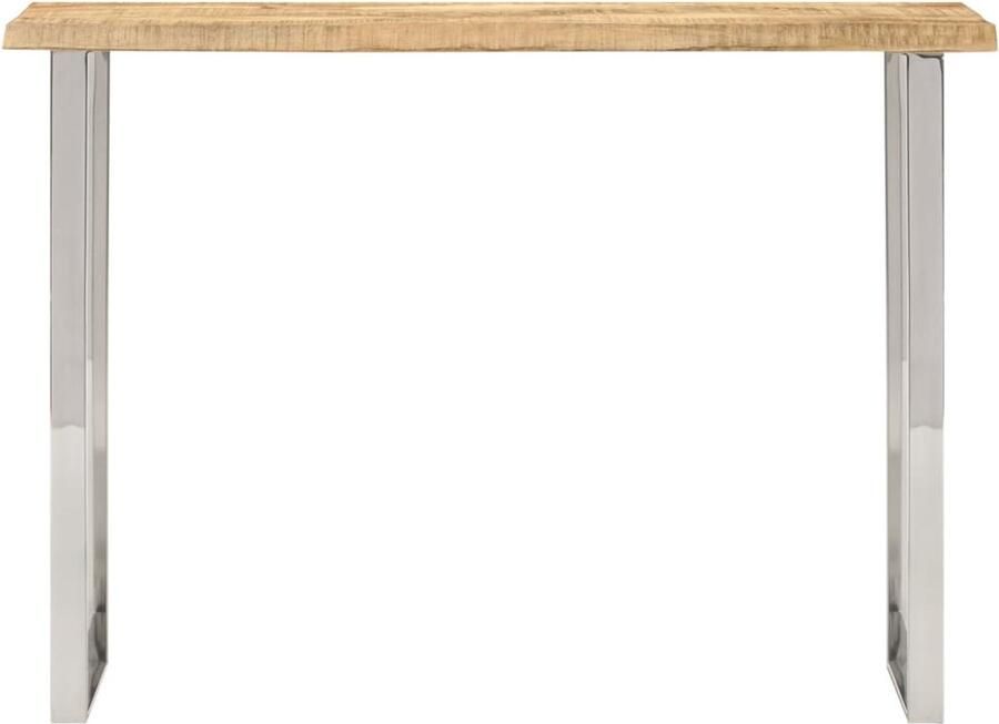 VidaXL Wandtafel met natuurlijke rand 105x33x76 cm massief mangohout Wandtafel Wandtafels Bijzettafel Console Tafel