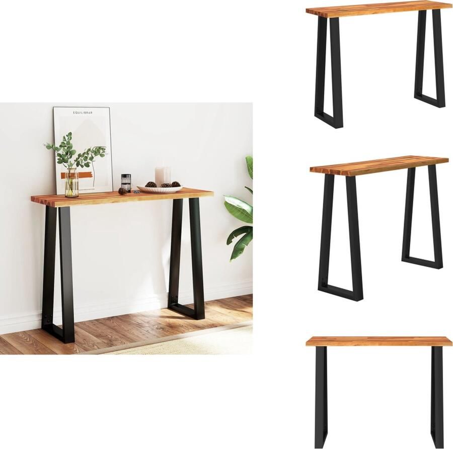 VidaXL Wandtafel Wandtafels Bijzettafel Console Tafel Wandtafel met natuurlijke rand 110x35x80 cm massief acaciahout