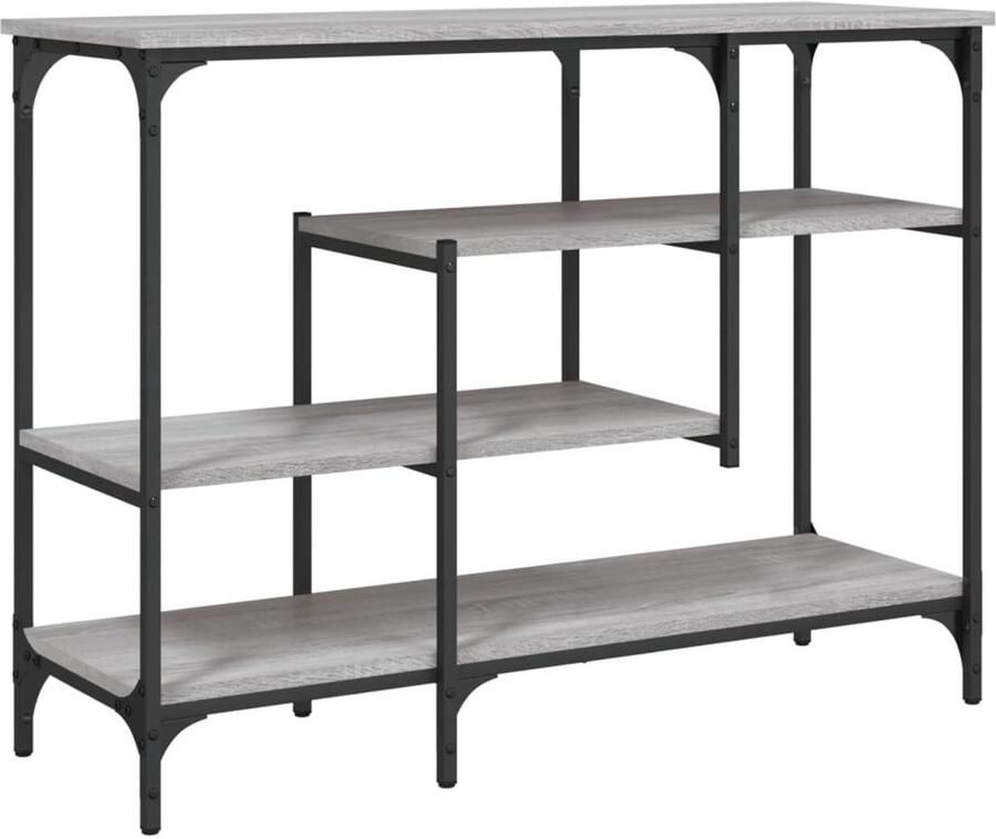 VidaXL Wandtafel met schappen 100x35x75 cm grijs sonoma eikenkleurig Wandtafel Wandtafels Bijzettafel Console Tafel