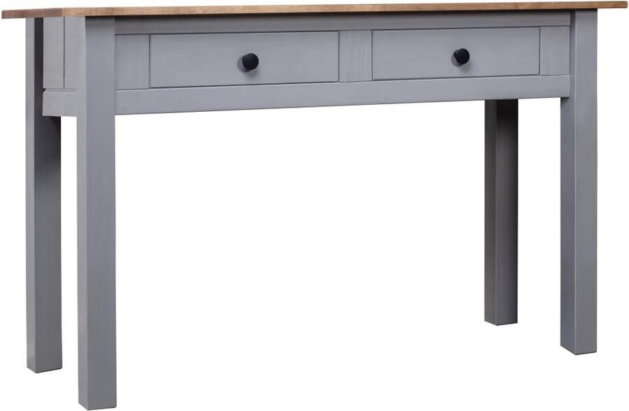 VidaXL Wandtafel Wandtafels Bijzettafel Eindtafel Wandtafel Panama Range 110x40x72 cm massief grenenhout grijs