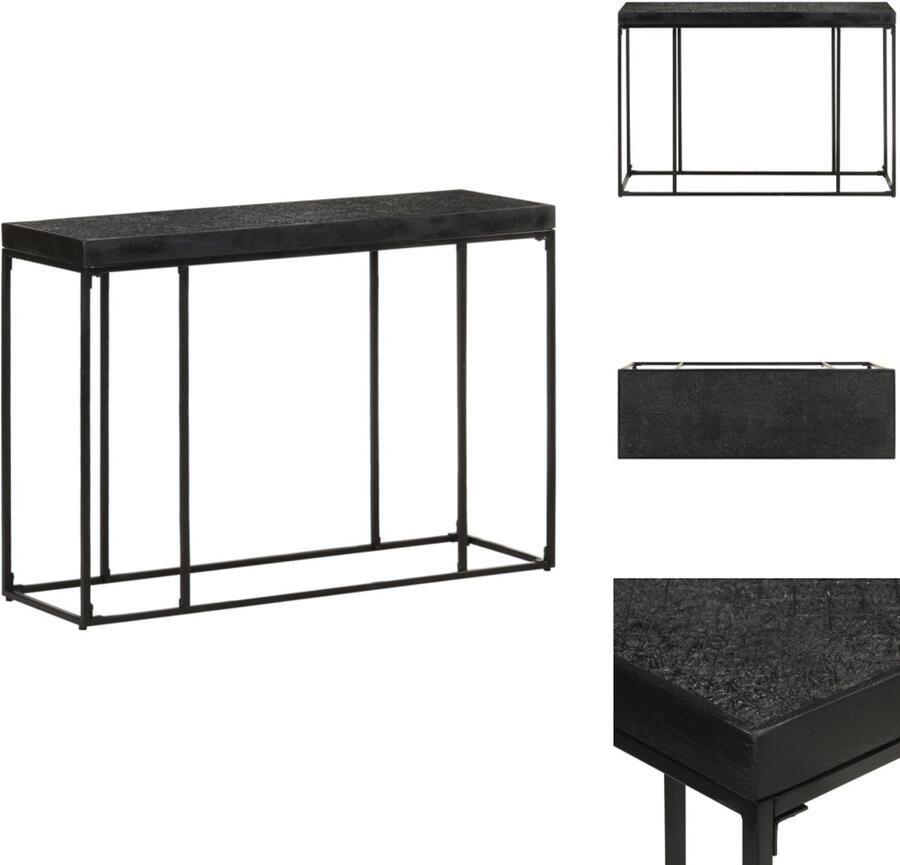 VidaXL Wandtafel Wandtafels Consoletafel Consoletafels Wandtafel 110x35x76 cm massief acaciahout en mangohout zwart