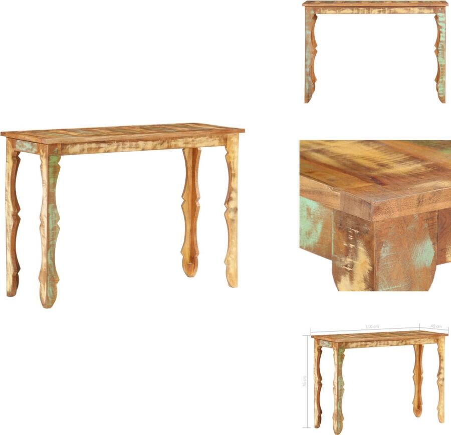VidaXL Wandtafel Wandtafels Consoletafel Consoletafels Wandtafel 110x40x76 cm massief gerecycled hout