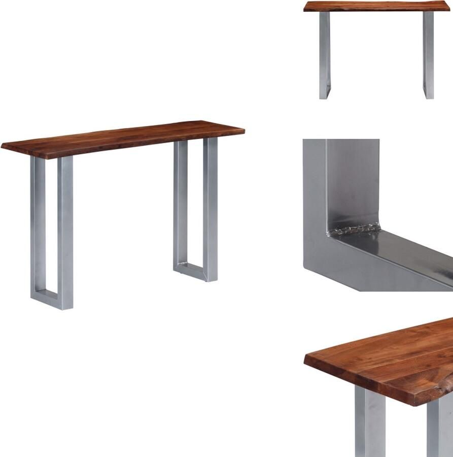 VidaXL -Wandtafel-115x35x76-cm-massief-acaciahout-en-ijzer