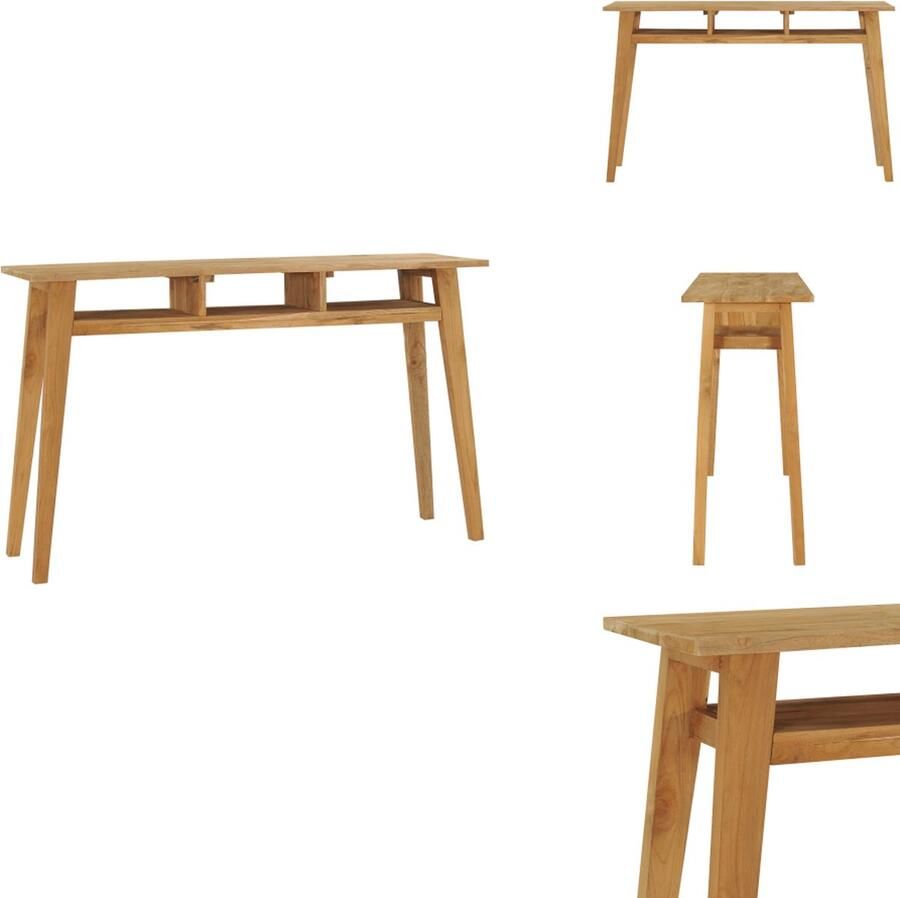 VidaXL Wandtafel Wandtafels Consoletafel Consoletafels Wandtafel 120x35x75 cm massief teakhout