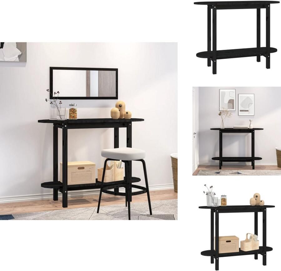 VidaXL -Wandtafel-110x40x80-cm-massief-grenenhout-zwart - Foto 2