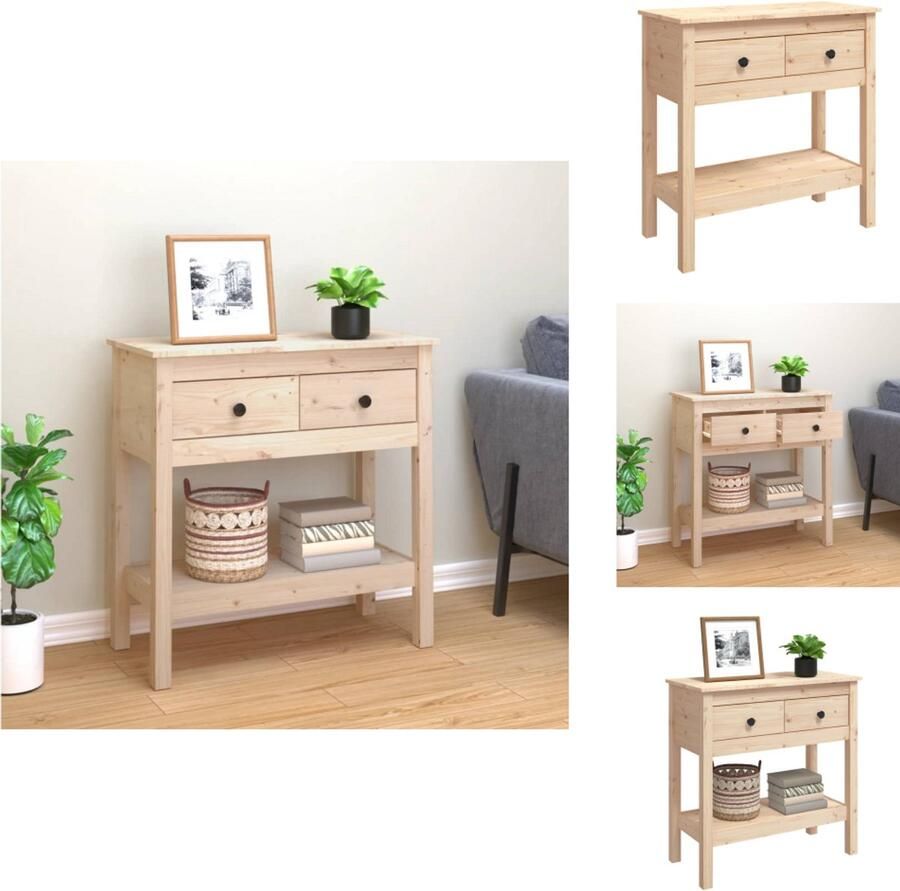 VidaXL Wandtafel Wandtafels Consoletafel Houten Wandtafel 75x35x75 cm massief grenenhout