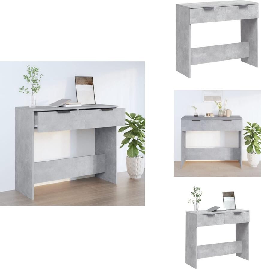 VidaXL Wandtafel Wandtafels Gangtafel Haltafel Wandtafel 90x36x75 cm bewerkt hout betongrijs
