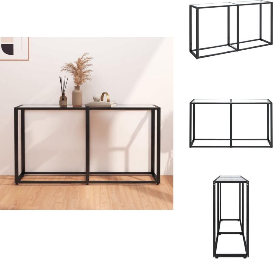 VidaXL Wandtafel Wandtafels Tafel Bijzettafel Wandtafel 140x35x75 5 cm gehard glas transparant
