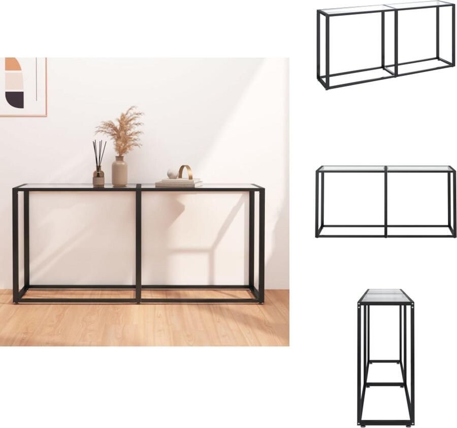 VidaXL Wandtafel Wandtafels Tafel Bijzettafel Wandtafel 160x35x75 5 cm gehard glas transparant