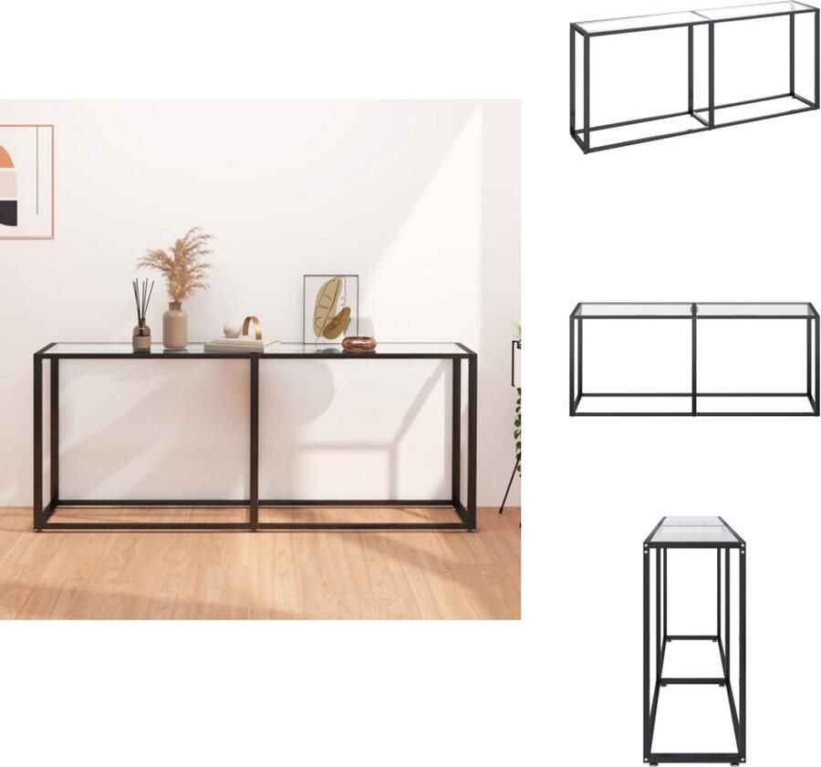 VidaXL Wandtafel Wandtafels Tafel Bijzettafel Wandtafel 180x35x75 5 cm gehard glas transparant