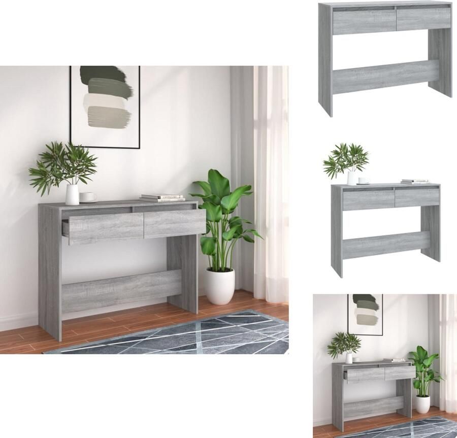 VidaXL Wandtafel Wandtafels Tafel Consoletafel Wandtafel 100x35x76 5 cm bewerkt hout grijs sonoma eikenkleurig
