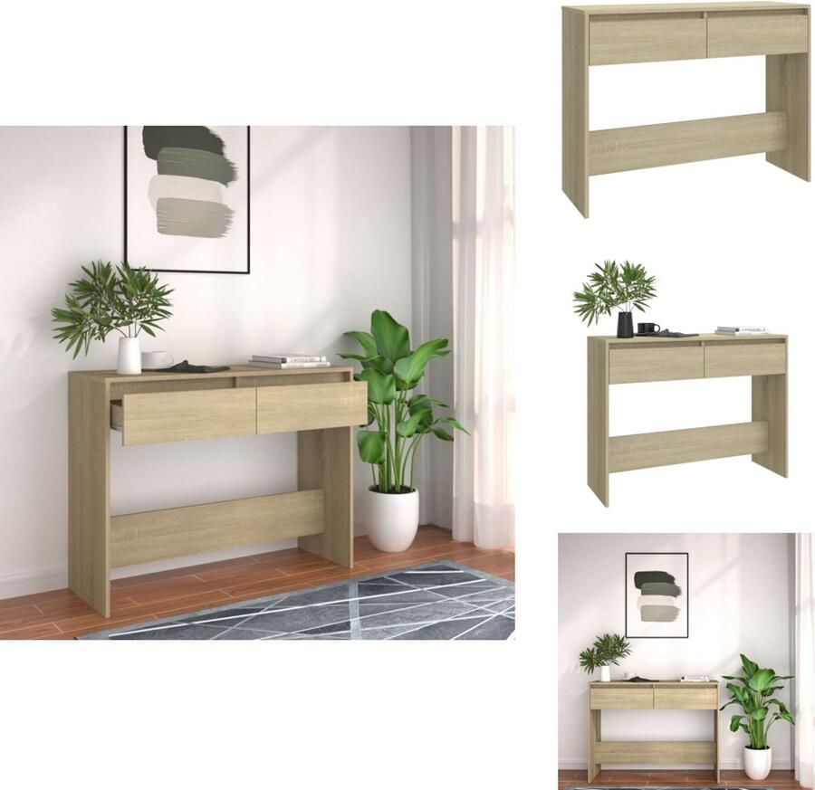 VidaXL Wandtafel Wandtafels Tafel Consoletafel Wandtafel 100x35x76 5 cm bewerkt hout sonoma eikenkleurig