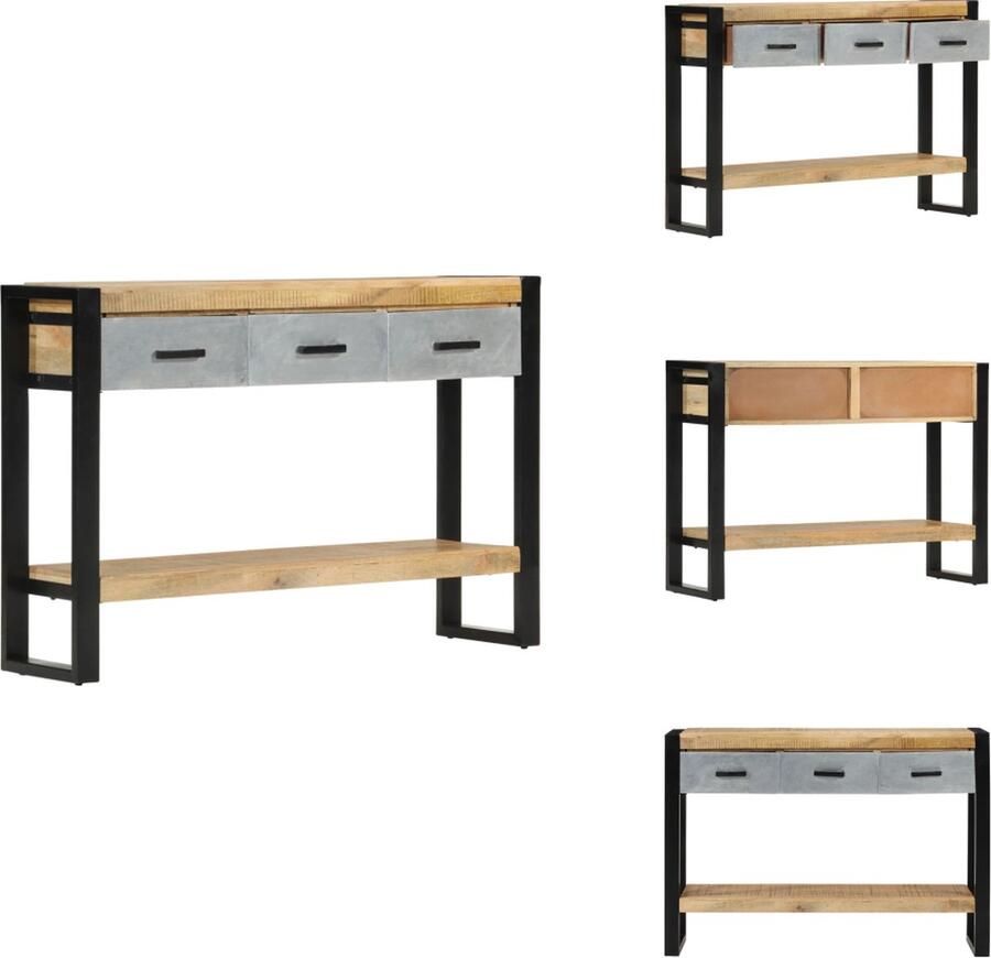VidaXL Wandtafel Wandtafels Tafel Haltafel -Wandtafel-110x30x76-cm-massief-ruw-mangohout