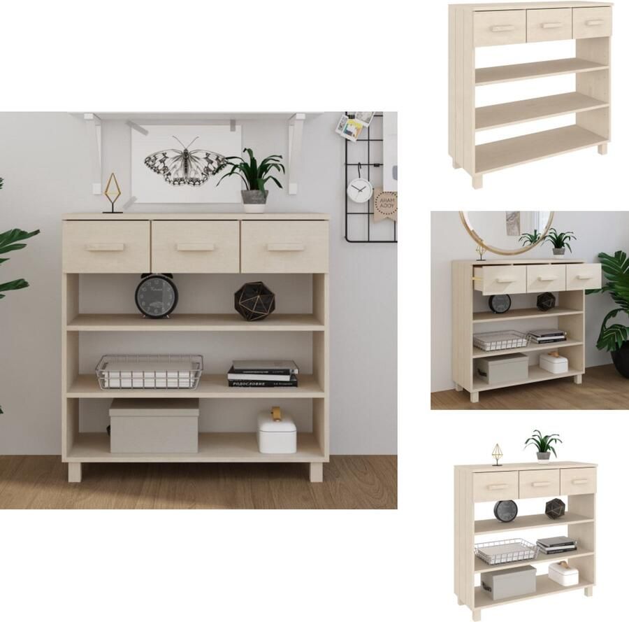 VidaXL Wandtafel Wandtafels Tafel Haltafel Wandtafel HAMAR 90x35x90 cm massief grenenhout honingbruin