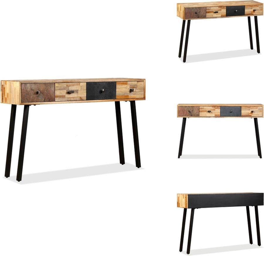 VidaXL Wandtafel Wandtafels Wand Tafel Wand Tafels Wandtafel 120x30x76 cm massief gerecycled teakhout