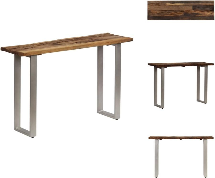 VidaXL Wandtafel Wandtafels Wand Tafel Wand Tafels Wandtafel 120x35x76 cm gerecycled hout en staal