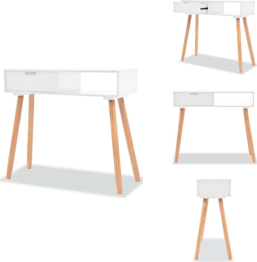 VidaXL Wandtafel Wandtafels Wand Tafel Wand Tafels Wandtafel 80x30x72 cm massief grenenhout wit