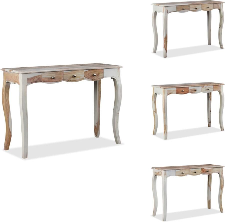 VidaXL Wandtafel Wandtafels Wand Tafel Wand Tafels Wandtafel met 3 lades 110x40x76 cm massief sheeshamhout