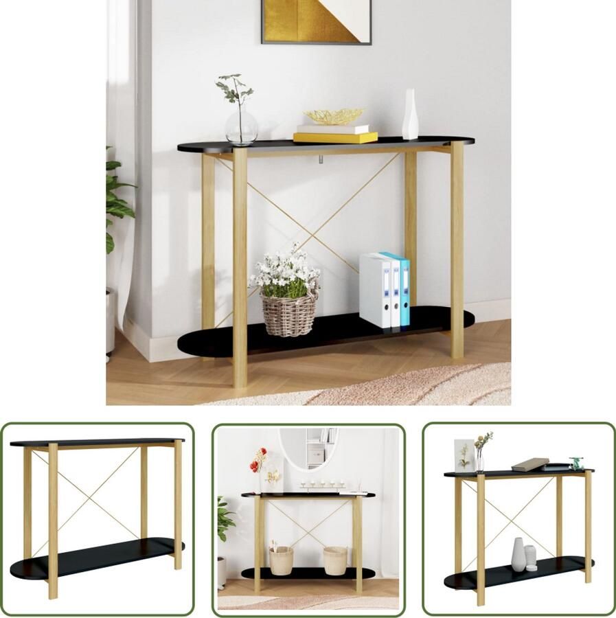 VidaXL Wandtafel Zwart 110x38x75 cm Wandtafel Wandtafeltjes Salontafel Entreetafel Vintage Tafeltje Industriële Wandtafel Kleine Wandtafel Zwarte Wandtafel
